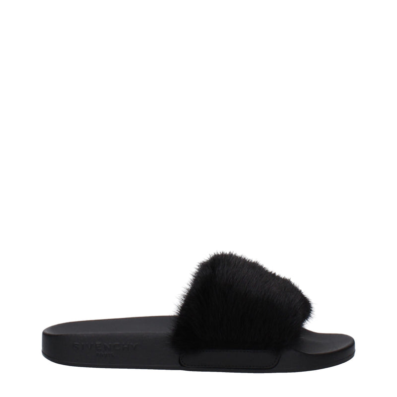 Givenchy Black Cotton Slippers
