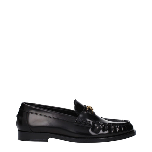 Versace Black Leather Slip-On Loafers - ClickThatClicks 