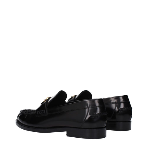 Versace Black Leather Slip-On Loafers - ClickThatClicks 