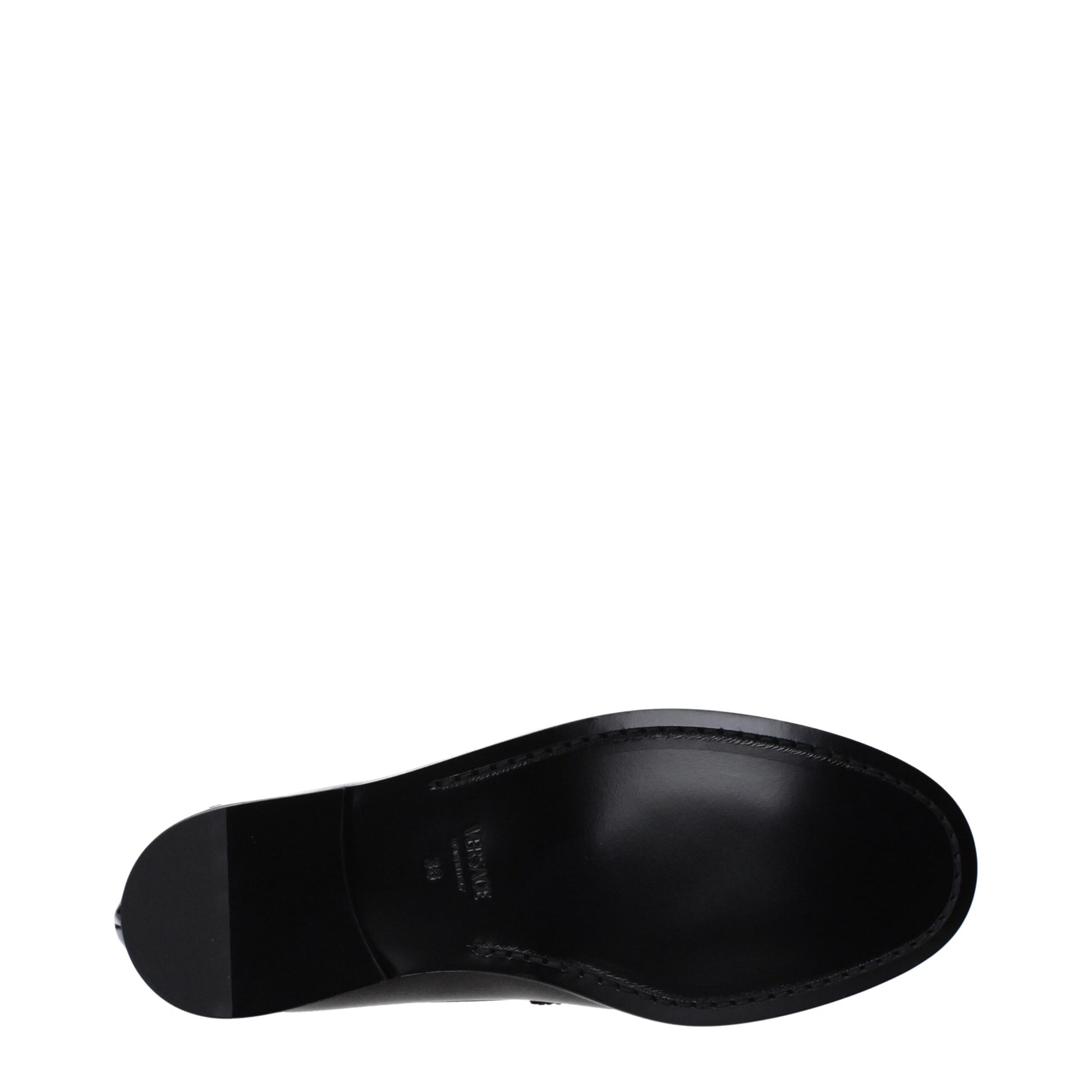 Versace Black Leather Slip-On Loafers - ClickThatClicks 