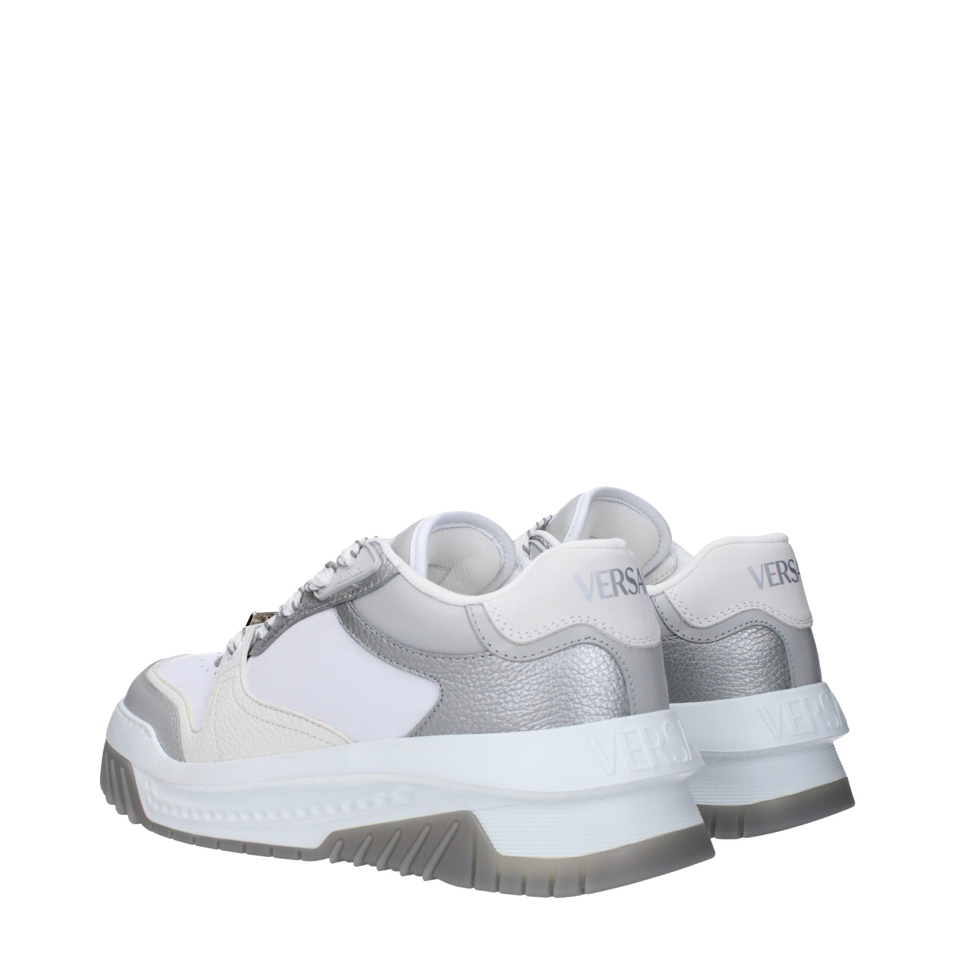 Versace White Leather Chunky Sneakers - ClickThatClicks 