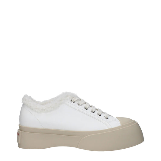 Marni White Leather Low Top Sneakers - ClickThatClicks 
