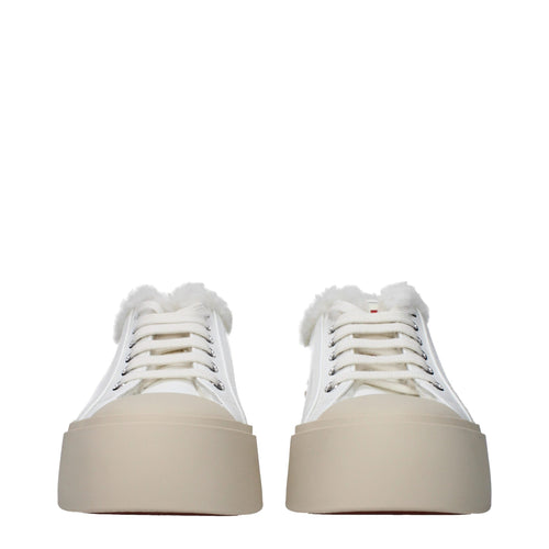 Marni White Leather Low Top Sneakers - ClickThatClicks 