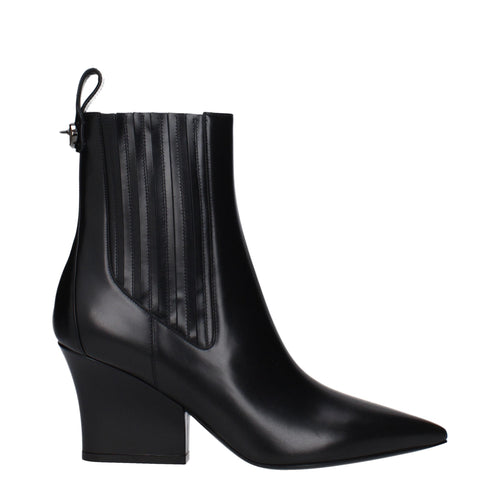 Valentino Garavani Black Leather Ankle Boots - ClickThatClicks 