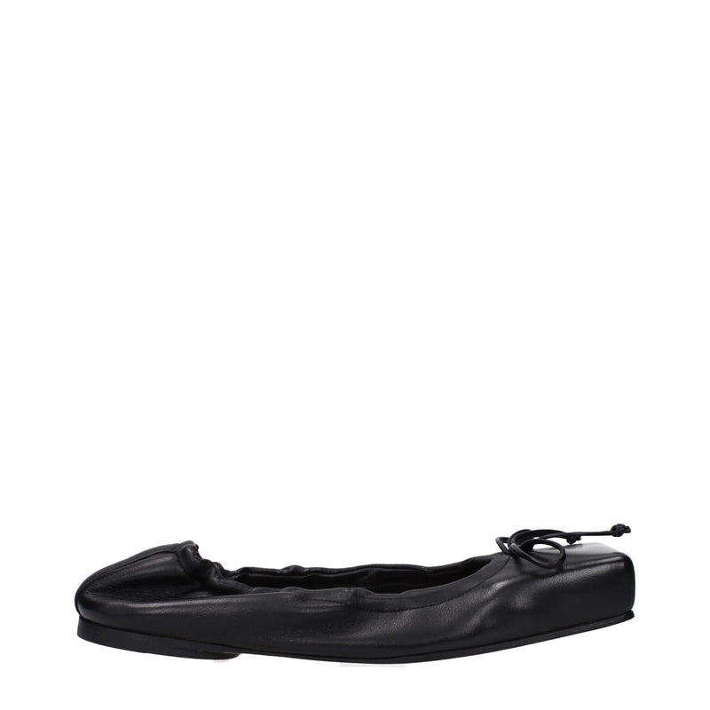 Jacquemus Black Leather Ballet Flats