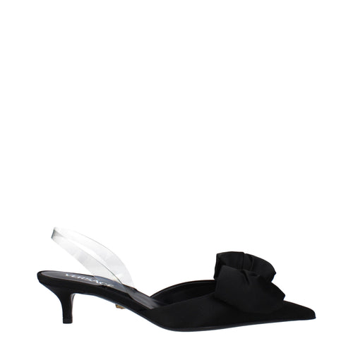 Versace Black Satin Flat Sandals - ClickThatClicks 