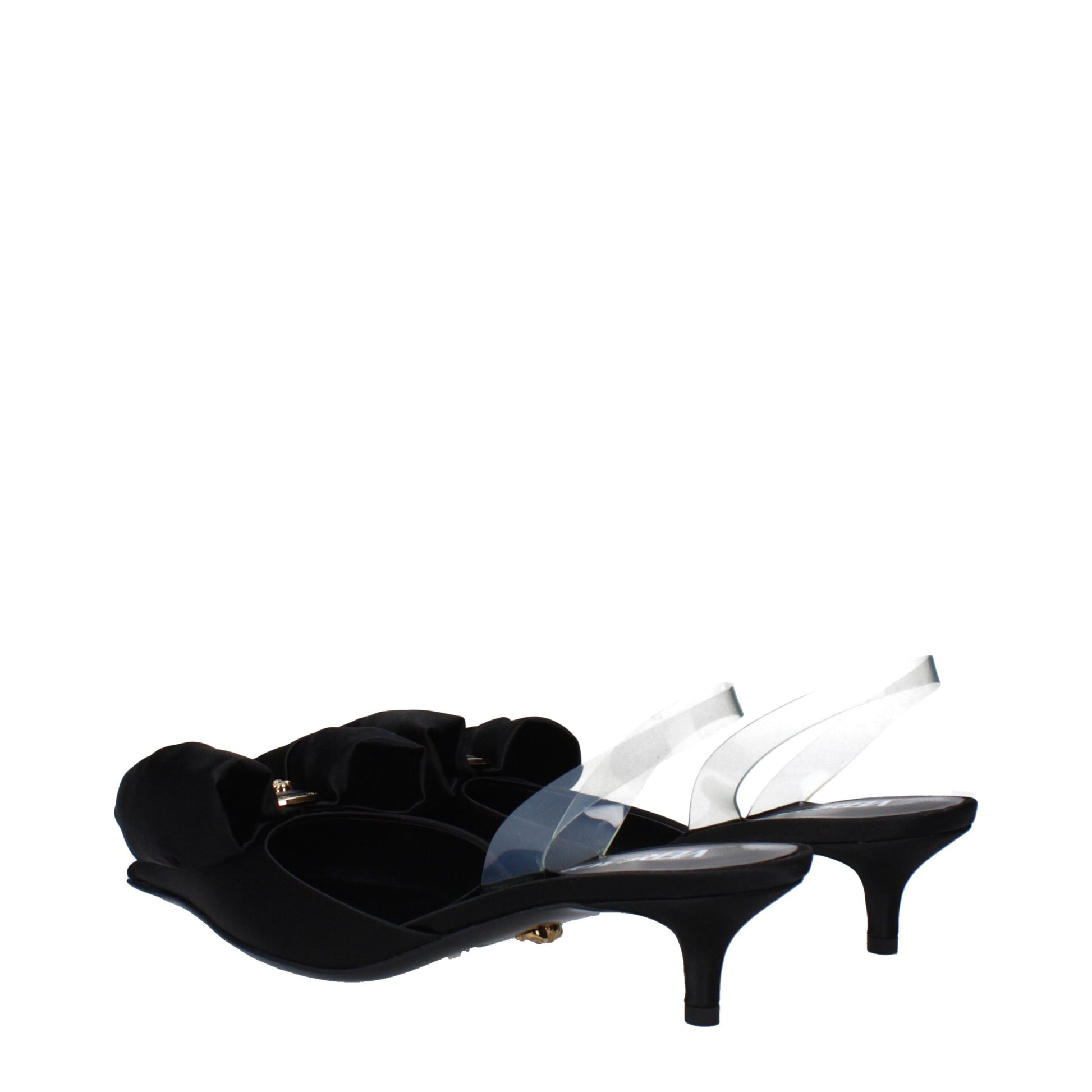 Versace Black Satin Flat Sandals - ClickThatClicks 