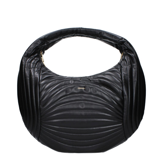 Salvatore Ferragamo Black Leather Handbag - ClickThatClicks 