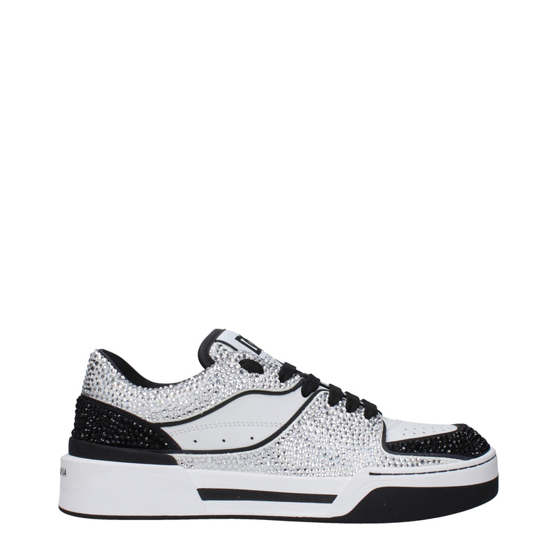 Dolce & Gabbana White Leather Low Tops
