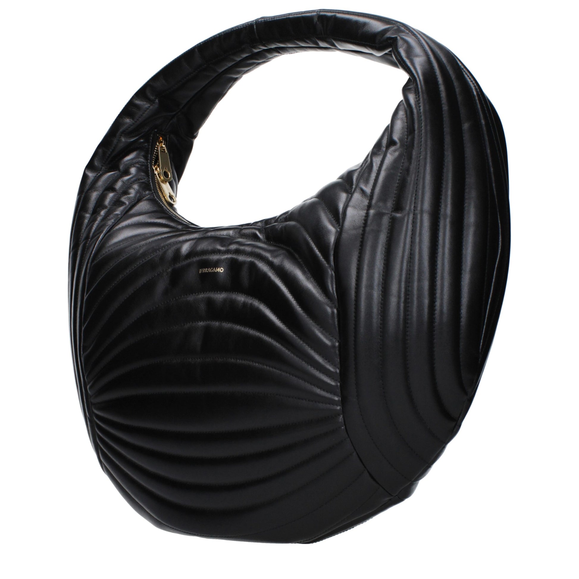 Salvatore Ferragamo Black Leather Handbag - ClickThatClicks 