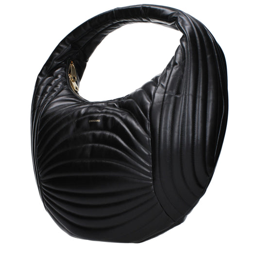 Salvatore Ferragamo Black Leather Handbag - ClickThatClicks 