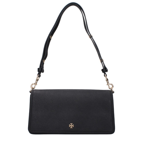 Tory Burch Black Leather Shoulder Bag - ClickThatClicks 