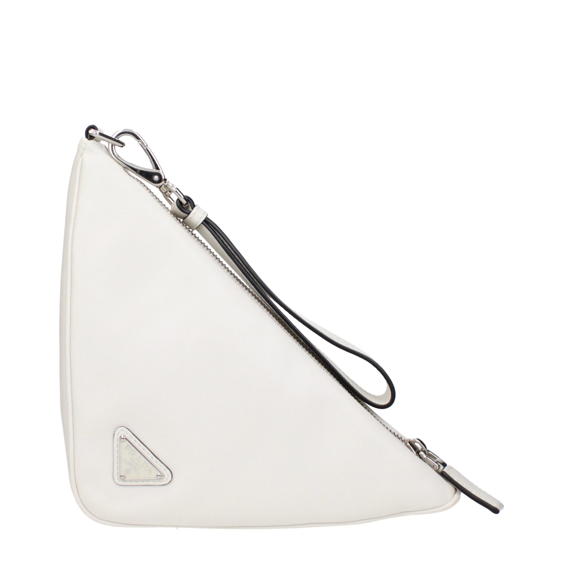 Prada White Leather Clutch Bag - ClickThatClicks 