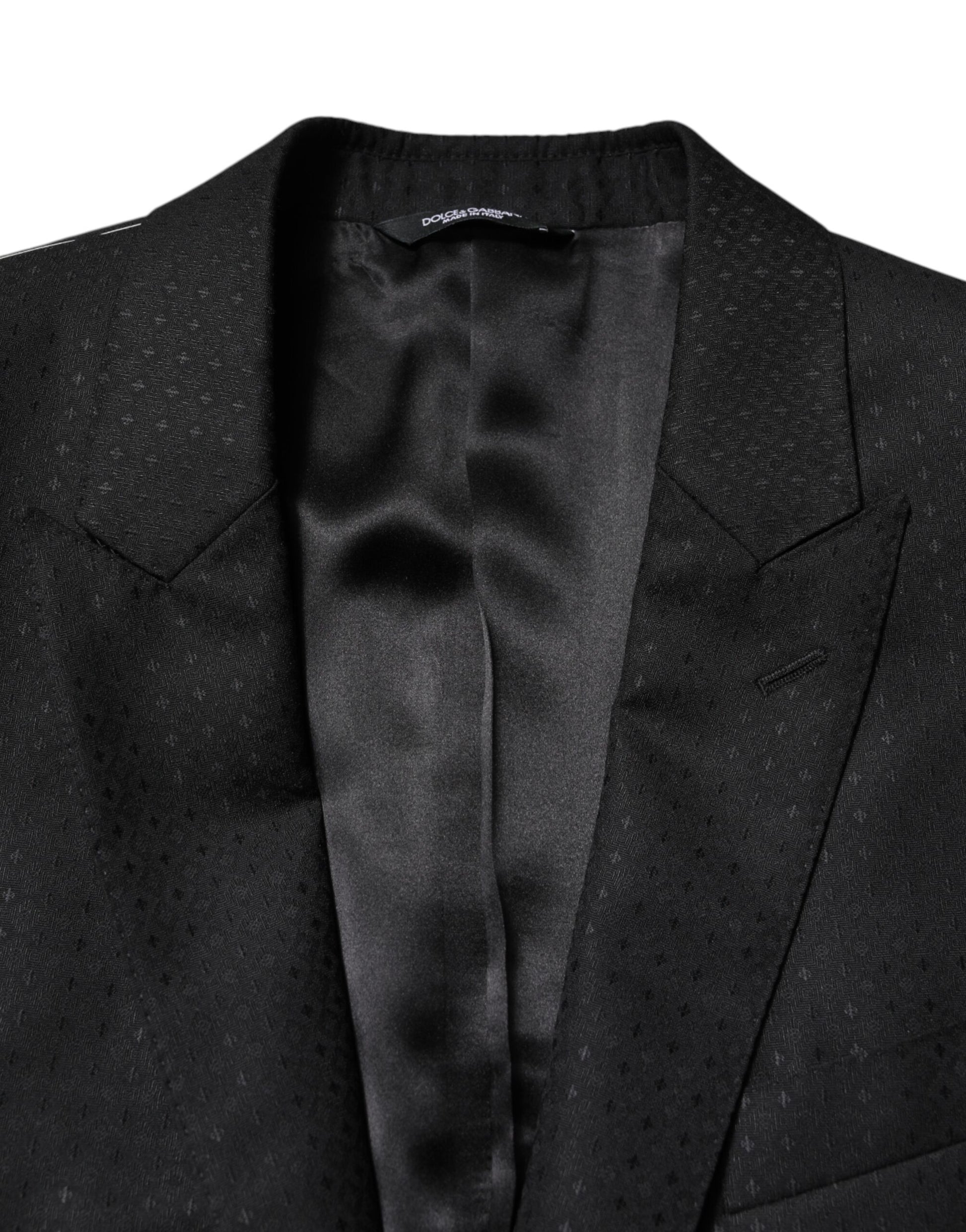 Dolce & Gabbana Black Jacquard Single Breasted 2 Piece Suit - ClickThatClicks 