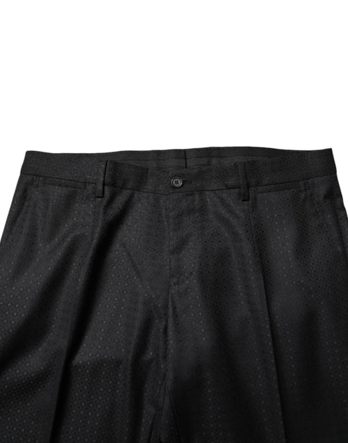 Dolce & Gabbana Black Jacquard Single Breasted 2 Piece Suit - ClickThatClicks 