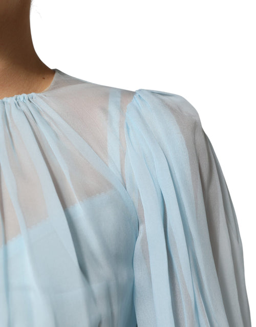 Dolce & Gabbana Fuchsia Light Blue Silk Two Tone Midi Dress - ClickThatClicks 