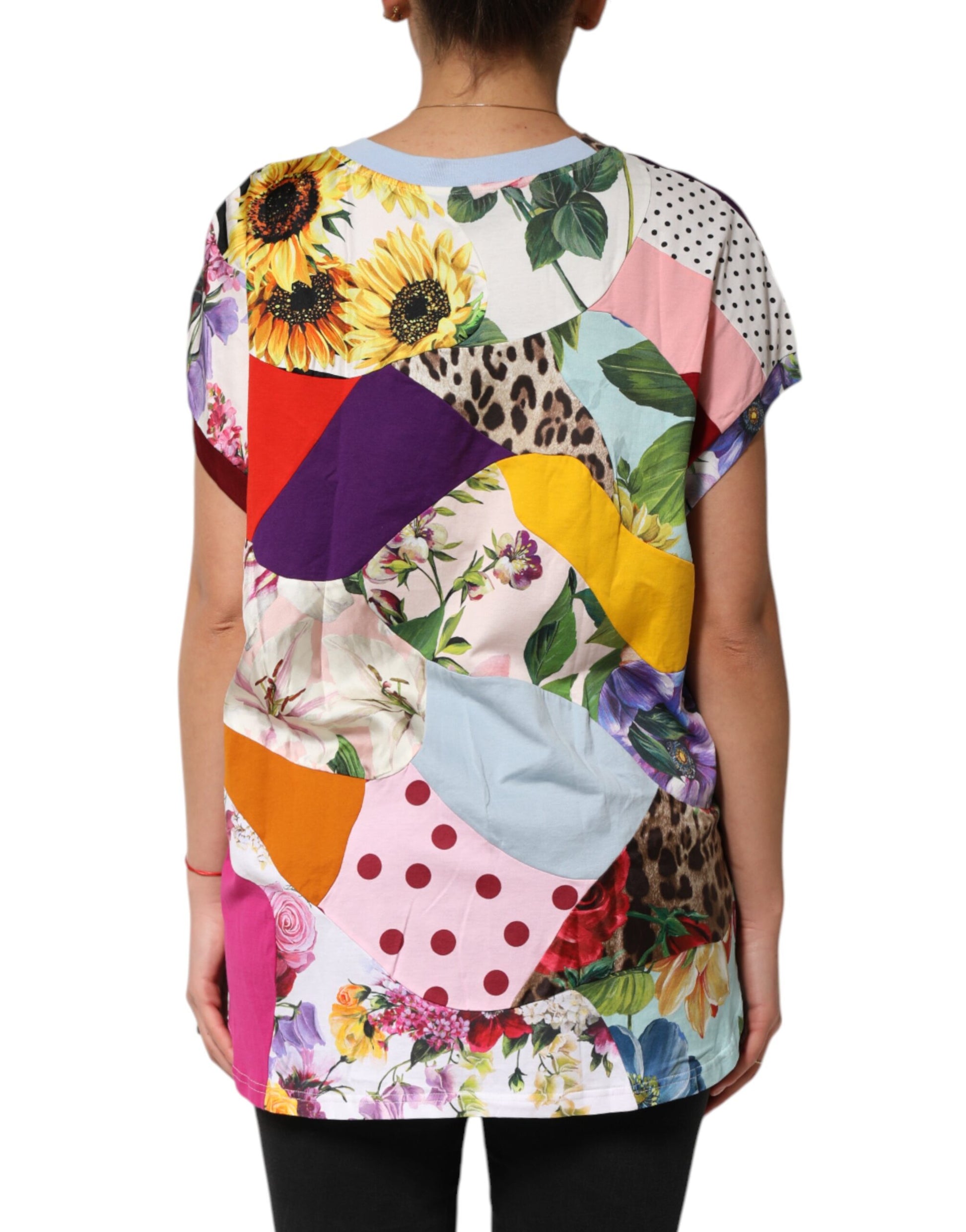 Dolce & Gabbana Multicolor Patchwork Cotton Silk Blouse Top - ClickThatClicks 