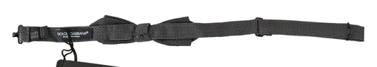 Dolce & Gabbana Gray Patterned Silk Adjustable Neck Bow Tie Papillon - ClickThatClicks 