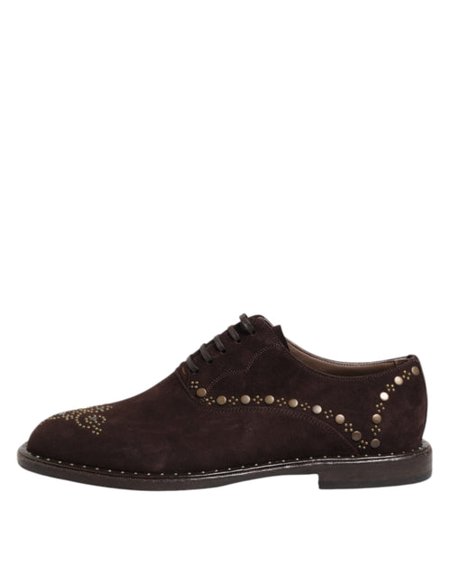 Dolce & Gabbana Brown Velvet Lace Up Oxford Dress Shoes - ClickThatClicks 