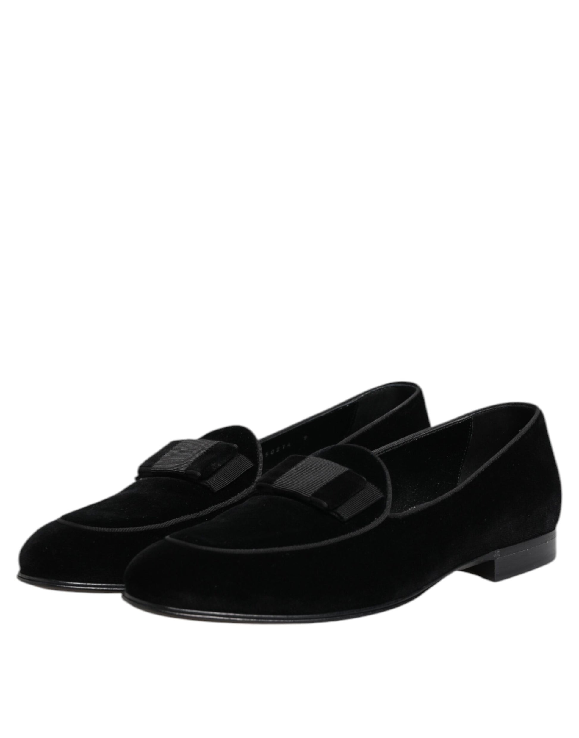 Dolce & Gabbana Black Velvet Loafers Formal Men Dress Shoes - ClickThatClicks 