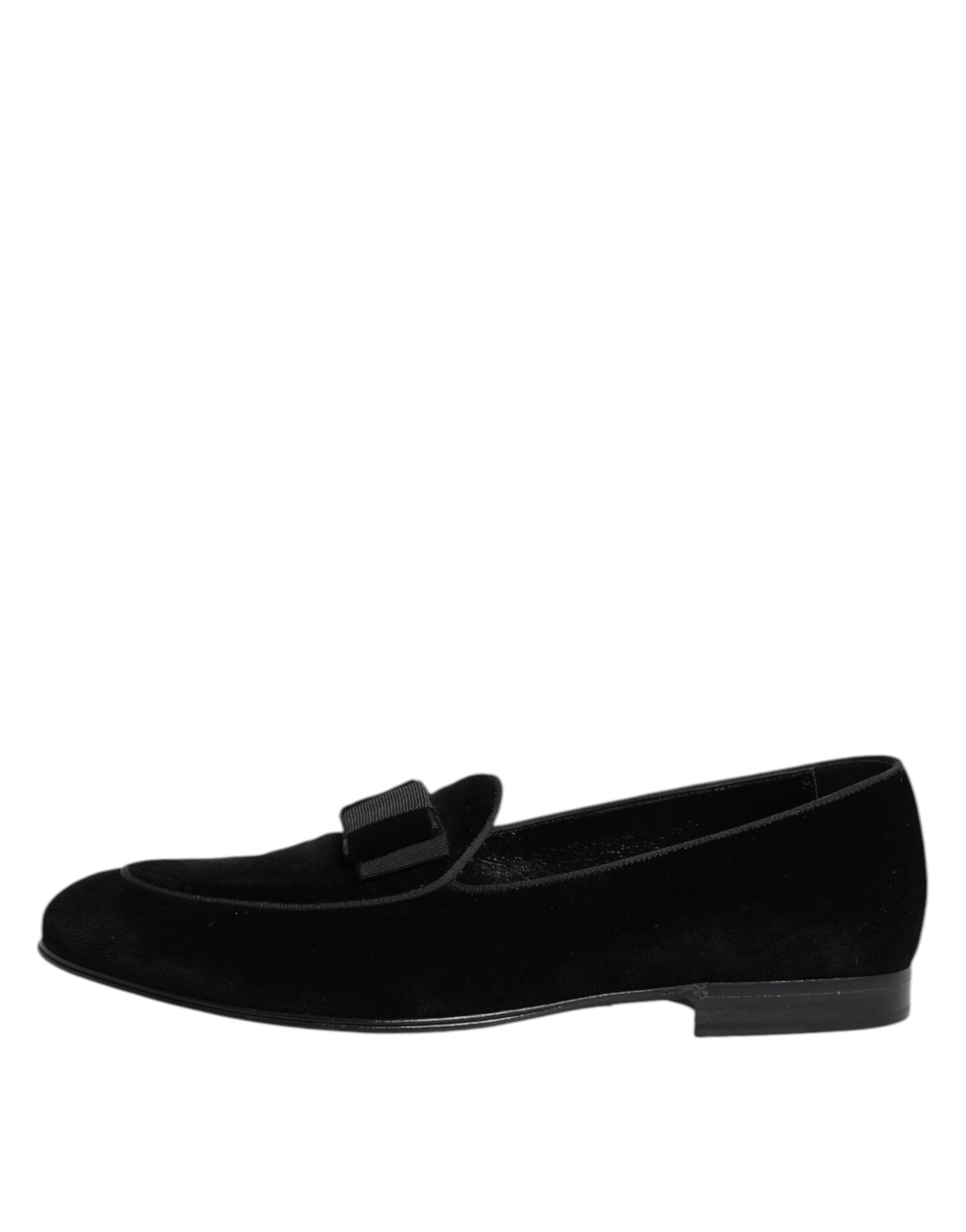 Dolce & Gabbana Black Velvet Loafers Formal Men Dress Shoes - ClickThatClicks 