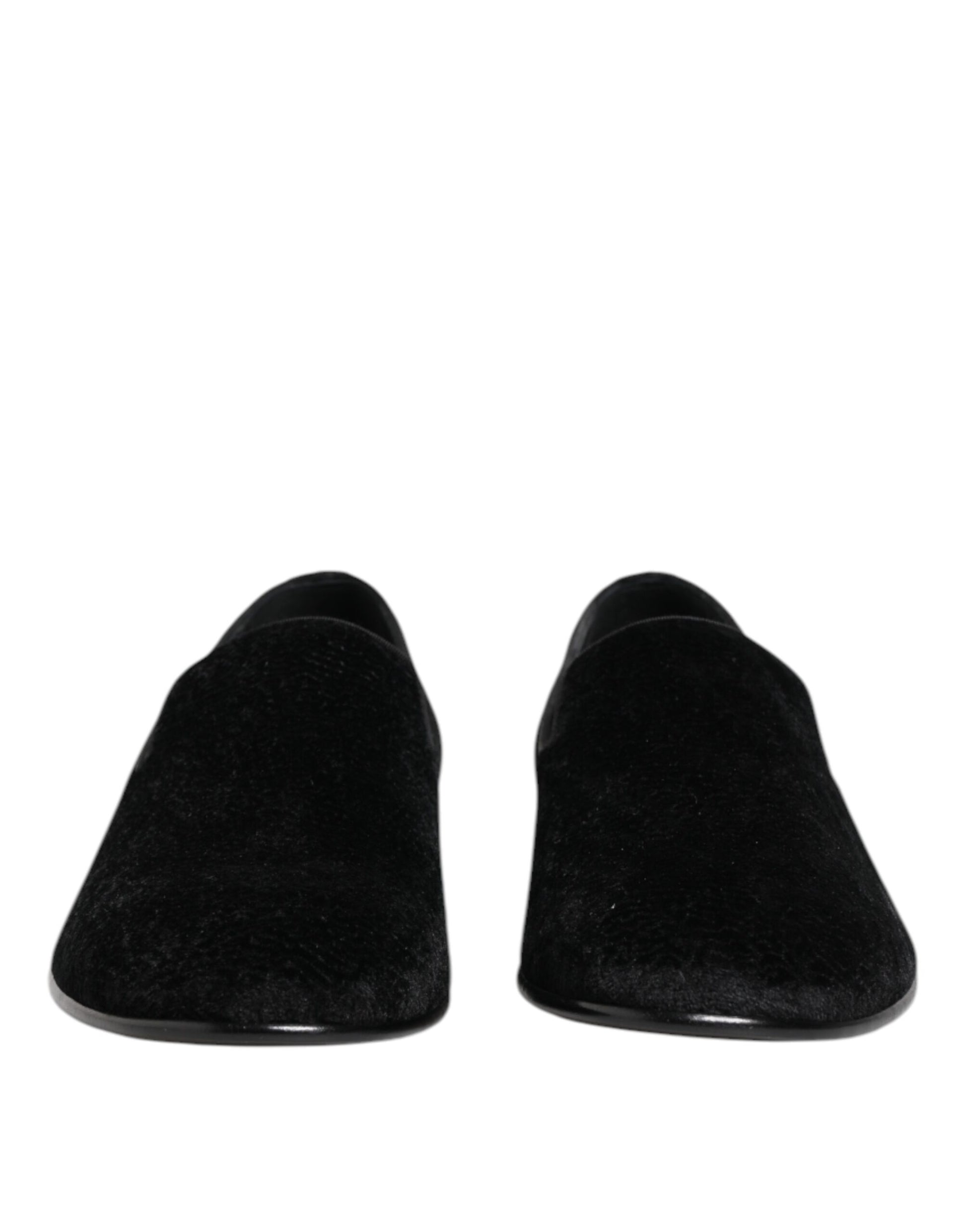 Dolce & Gabbana Black Jacquard Loafers Formal Men Dress Shoes - ClickThatClicks 