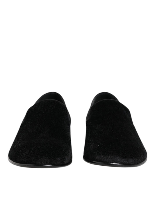 Dolce & Gabbana Black Jacquard Loafers Formal Men Dress Shoes - ClickThatClicks 