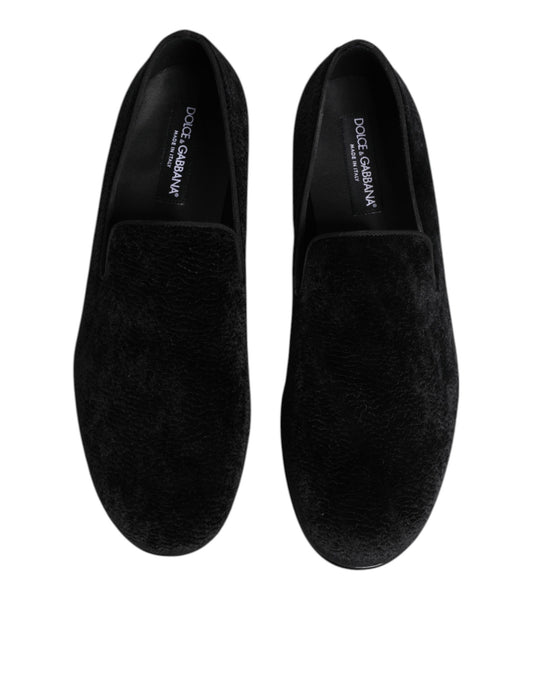 Dolce & Gabbana Black Jacquard Loafers Formal Men Dress Shoes - ClickThatClicks 