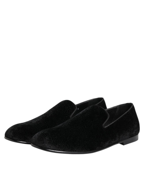 Dolce & Gabbana Black Jacquard Loafers Formal Men Dress Shoes - ClickThatClicks 