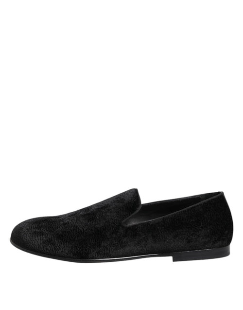 Dolce & Gabbana Black Jacquard Loafers Formal Men Dress Shoes - ClickThatClicks 
