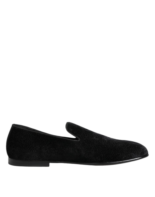Dolce & Gabbana Black Jacquard Loafers Formal Men Dress Shoes - ClickThatClicks 