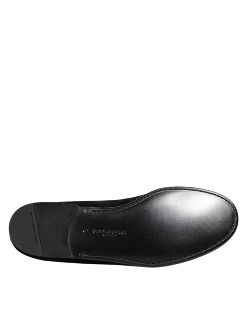 Dolce & Gabbana Black Jacquard Loafers Formal Men Dress Shoes - ClickThatClicks 