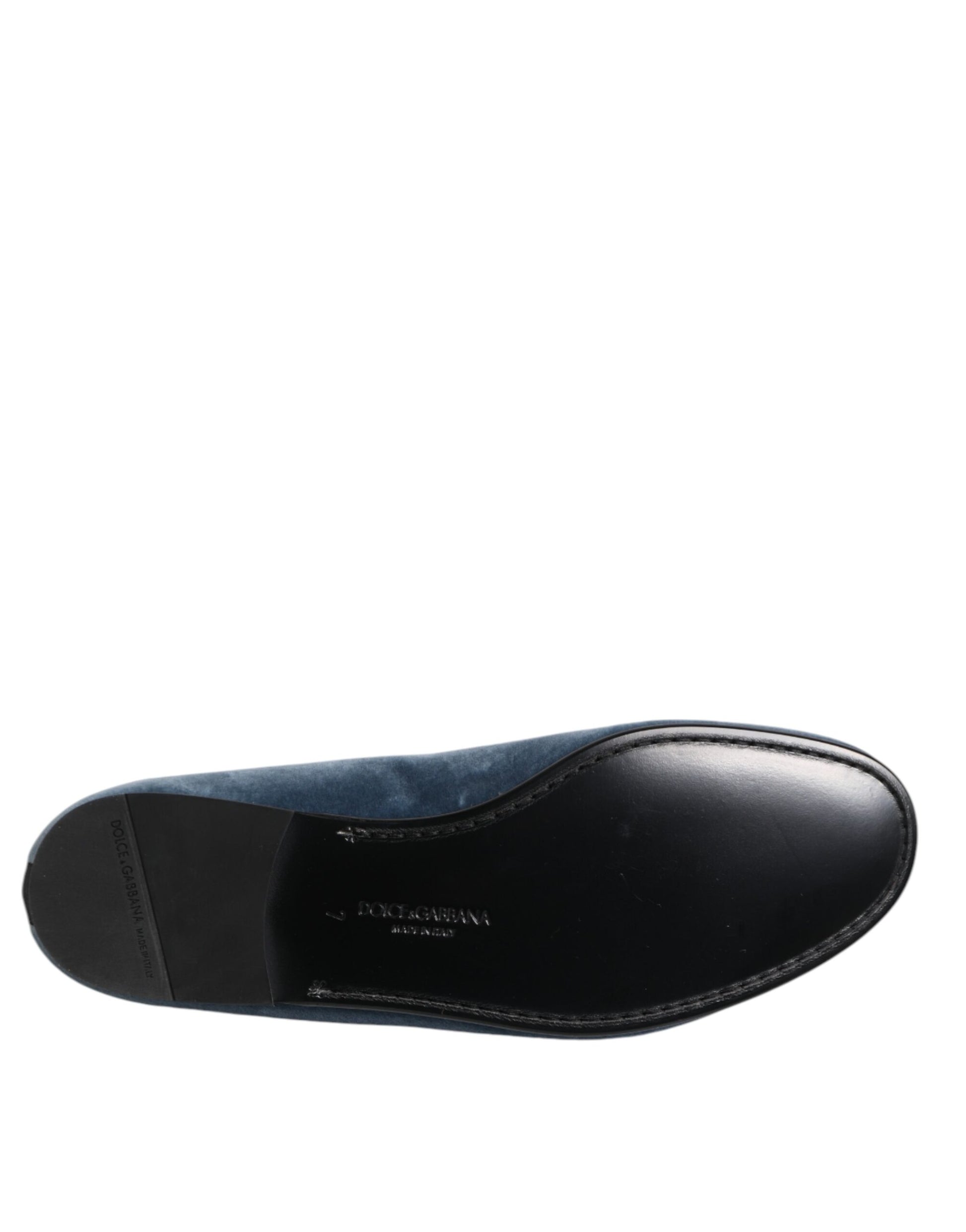 Dolce & Gabbana Blue Velvet DG Logo Loafers Formal Shoes - ClickThatClicks 