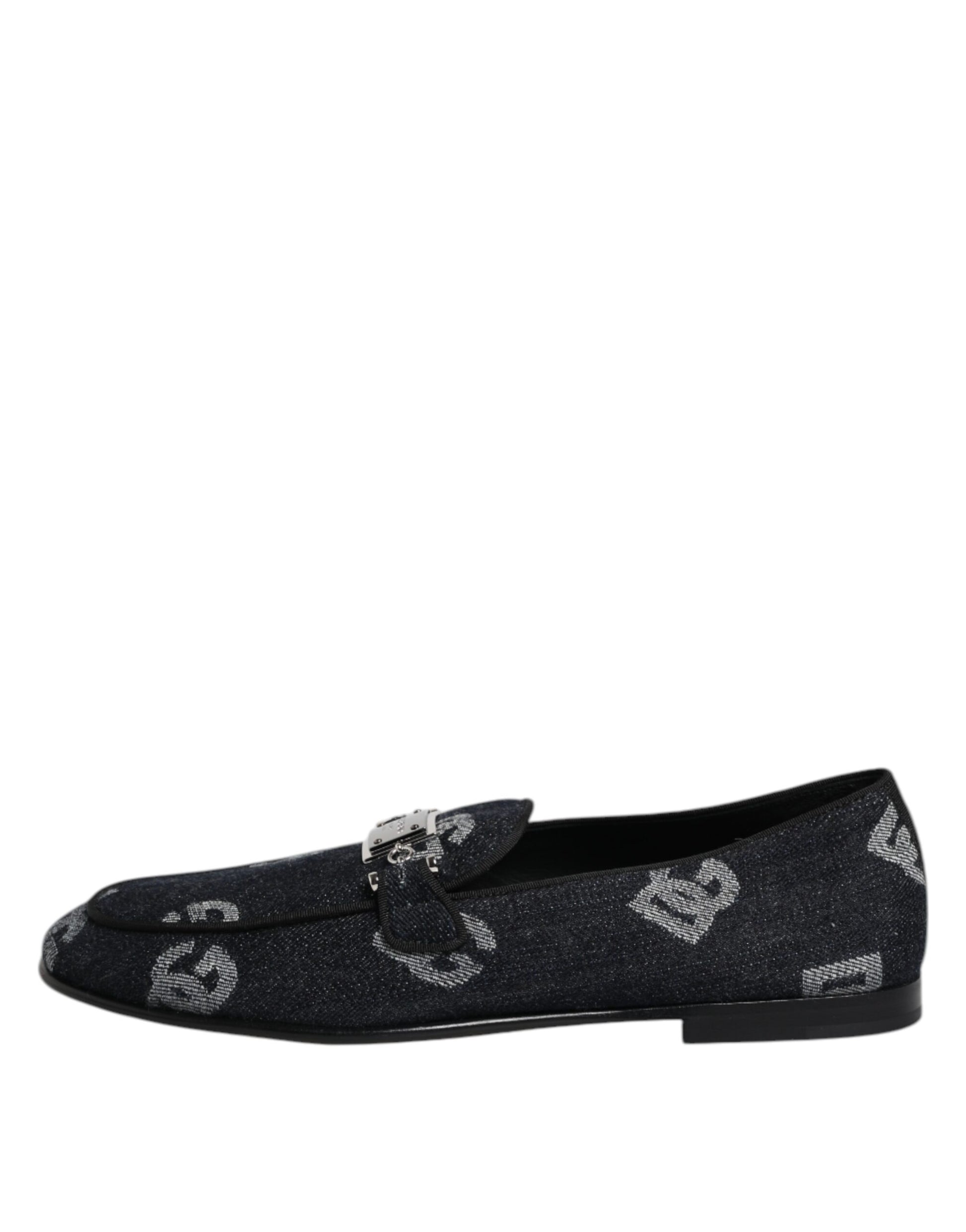 Dolce & Gabbana Blue Logo Cotton Loafers Formal Dress Shoes - ClickThatClicks 