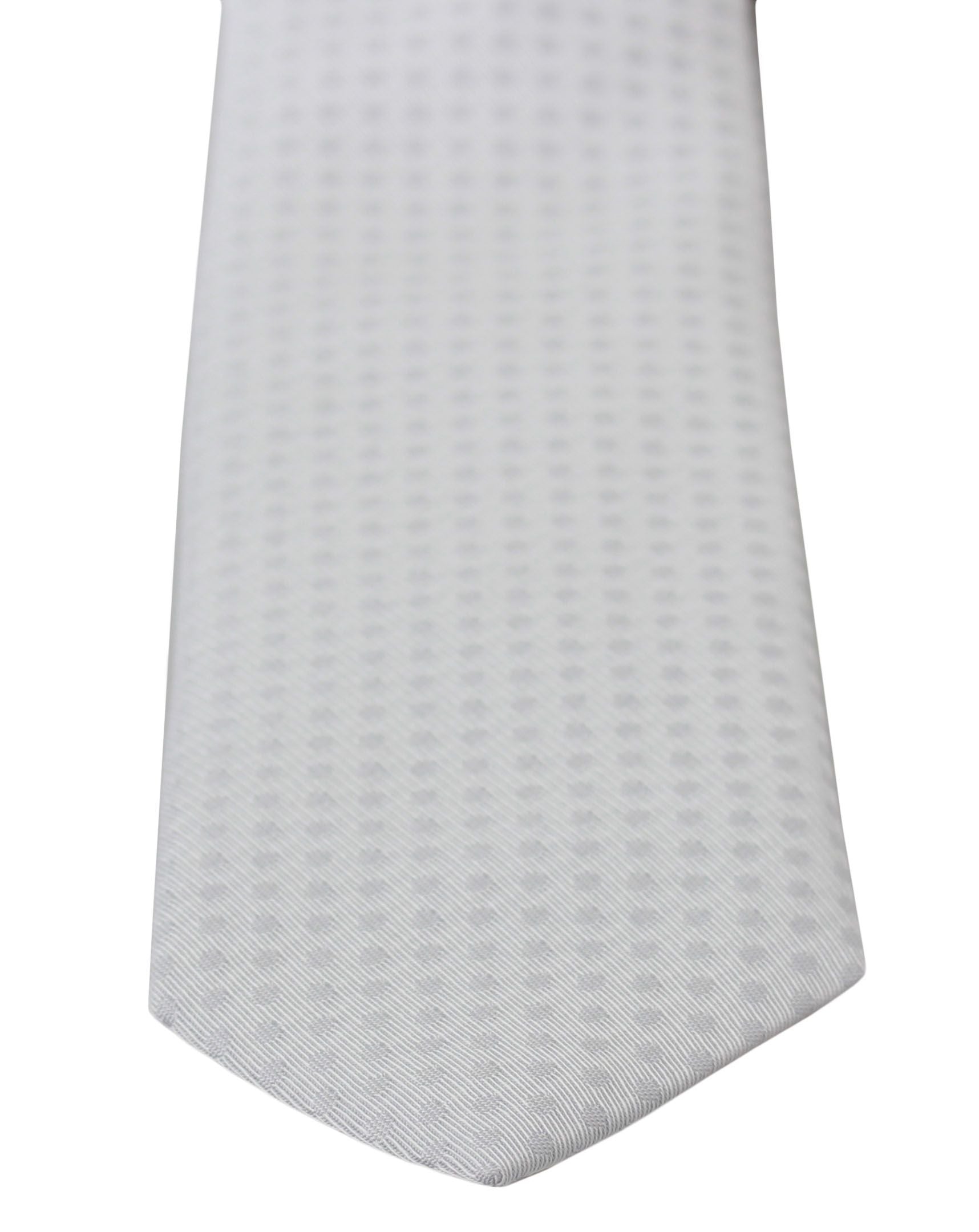 Dolce & Gabbana White Patterned Classic Mens Slim Necktie Tie - ClickThatClicks 