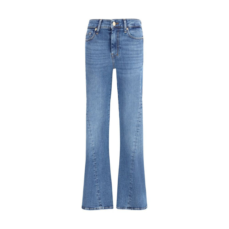 7FOR Blue Cotton Flared Jeans