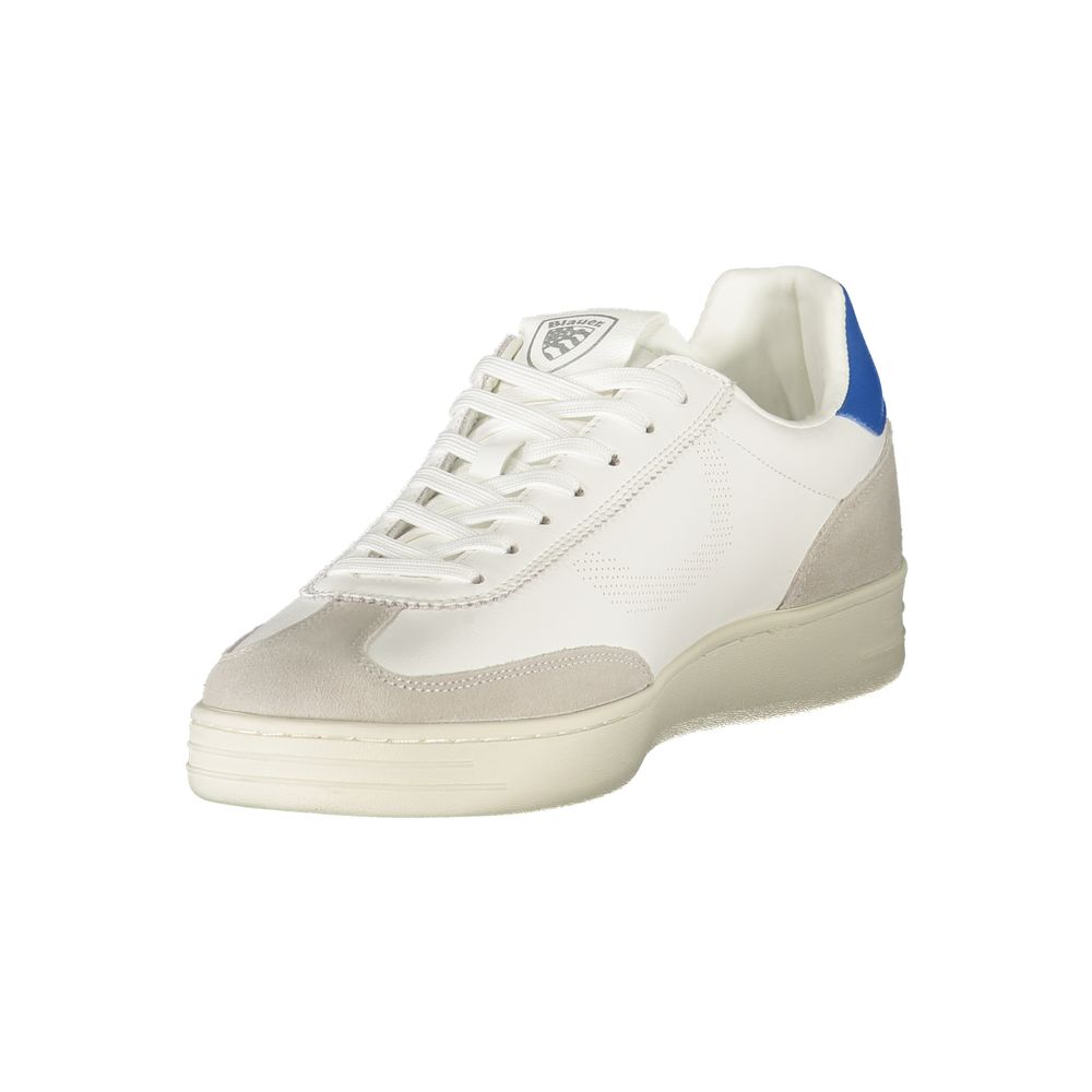 Blauer White Polyurethane Men's Sneaker - ClickThatClicks 