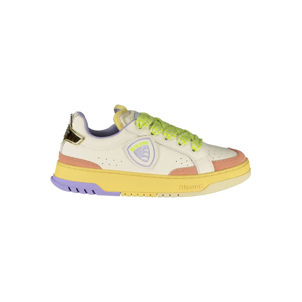 Blauer White Polyurethane Women Sneaker - ClickThatClicks 