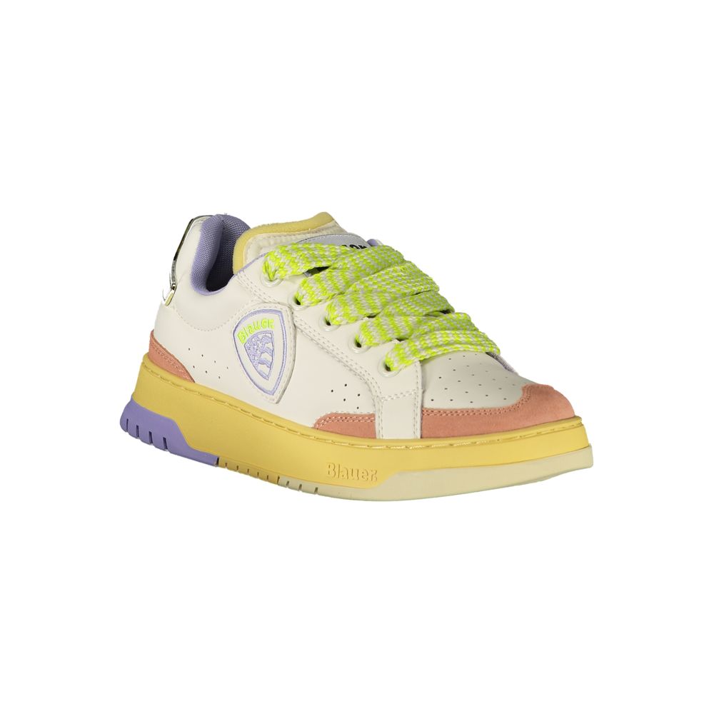 Blauer White Polyurethane Women Sneaker - ClickThatClicks 