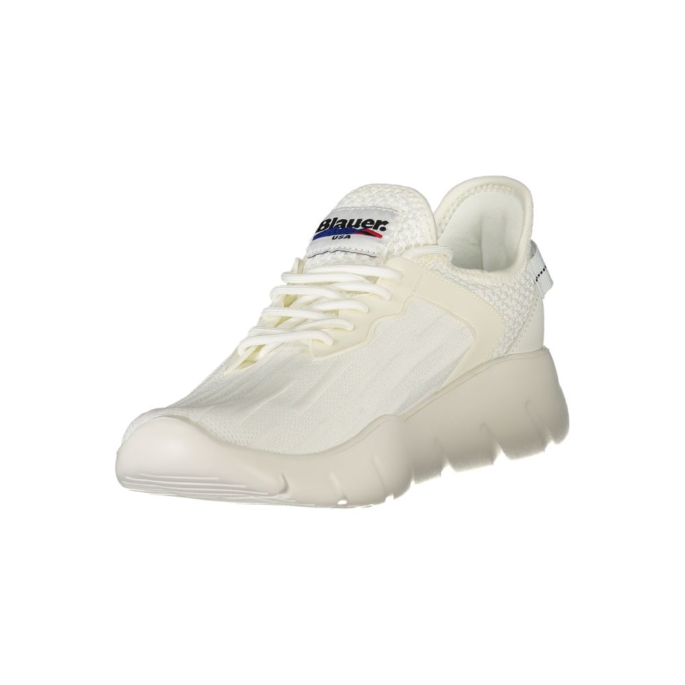 Blauer White Polyester Men's Sneaker - ClickThatClicks 