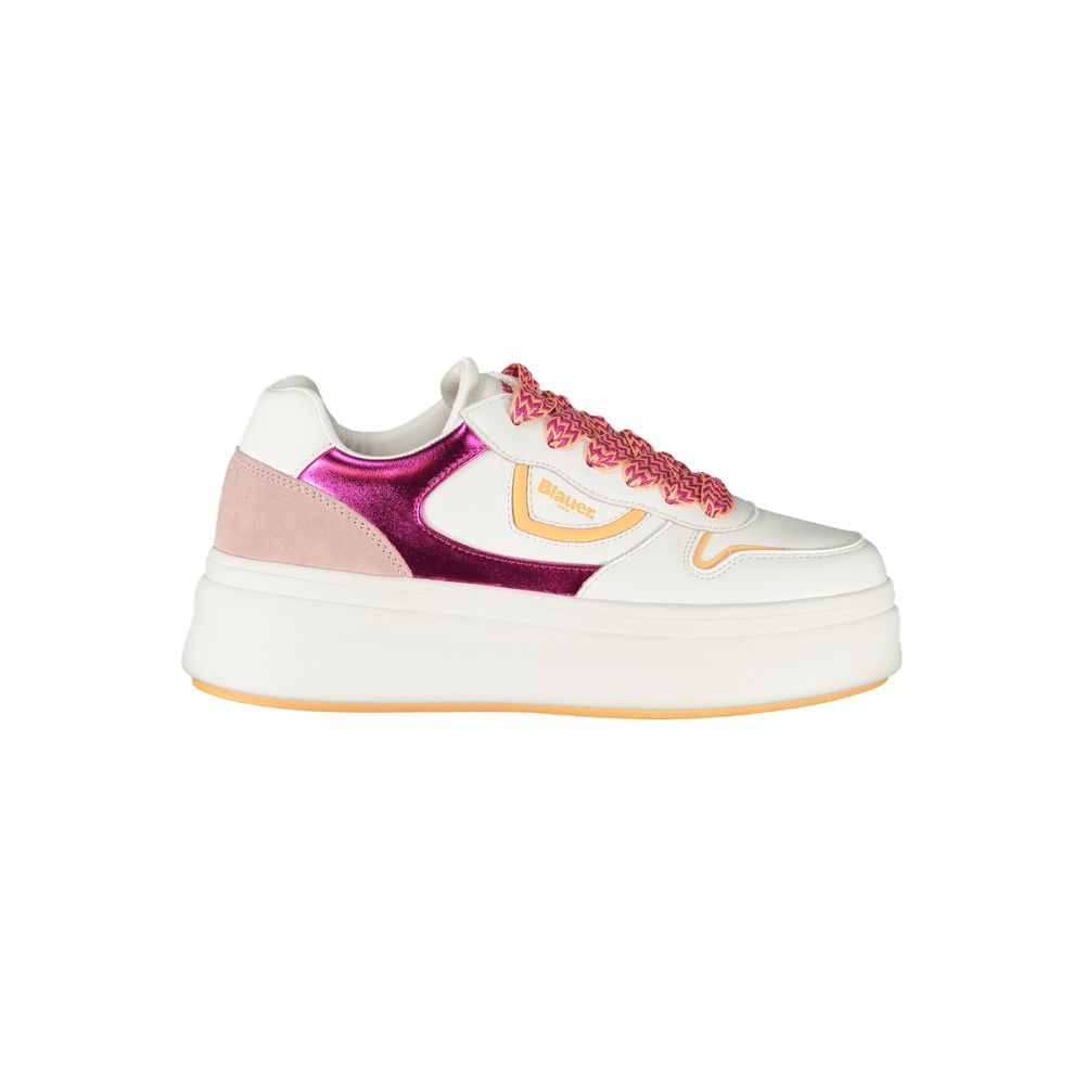 Blauer White Polyurethane Women Sneaker - ClickThatClicks 