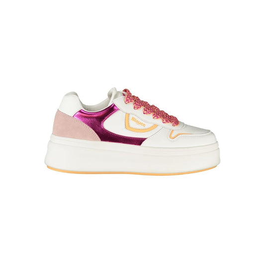 Blauer White Polyurethane Women Sneaker - ClickThatClicks 