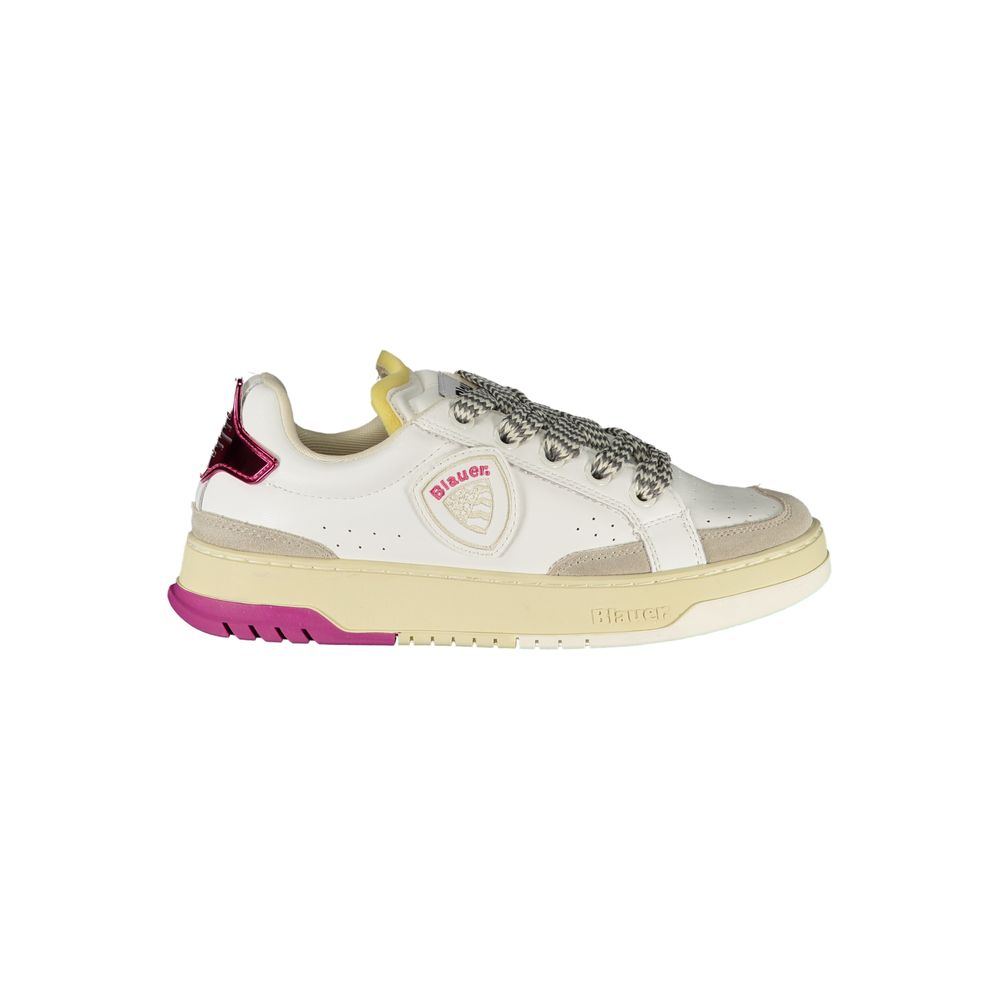 Blauer White Polyurethane Women Sneaker - ClickThatClicks 