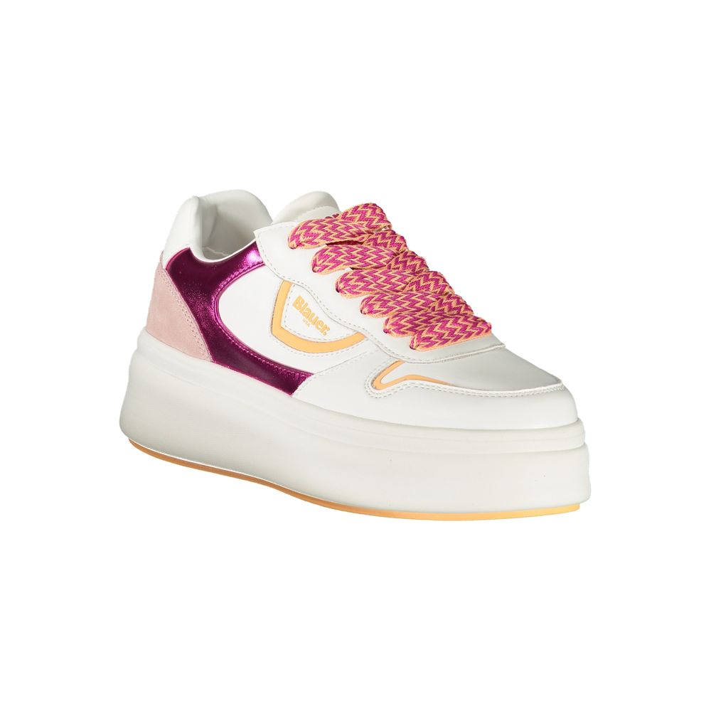 Blauer White Polyurethane Women Sneaker - ClickThatClicks 