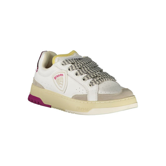 Blauer White Polyurethane Women Sneaker - ClickThatClicks 