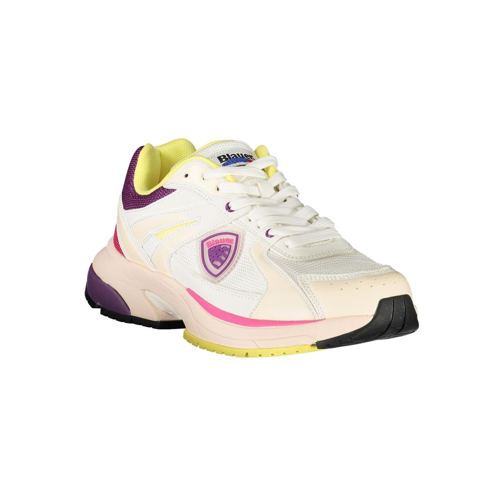Blauer White Polyurethane Women Sneaker - ClickThatClicks 