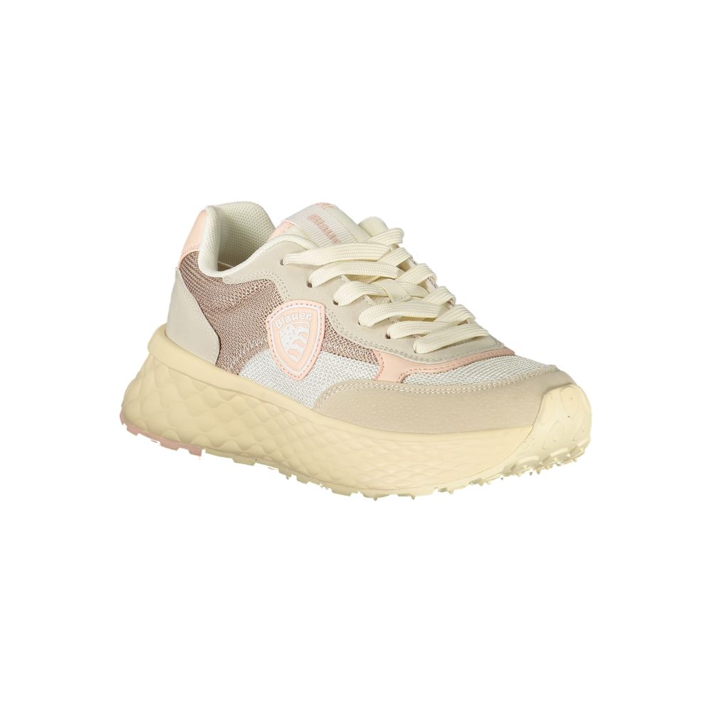 Blauer Beige Polyurethane Women Sneaker - ClickThatClicks 