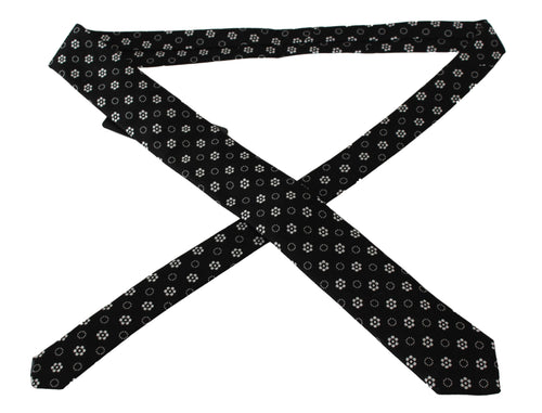Dolce & Gabbana Black 100% Silk Floral Print Print Classic Tie - ClickThatClicks 