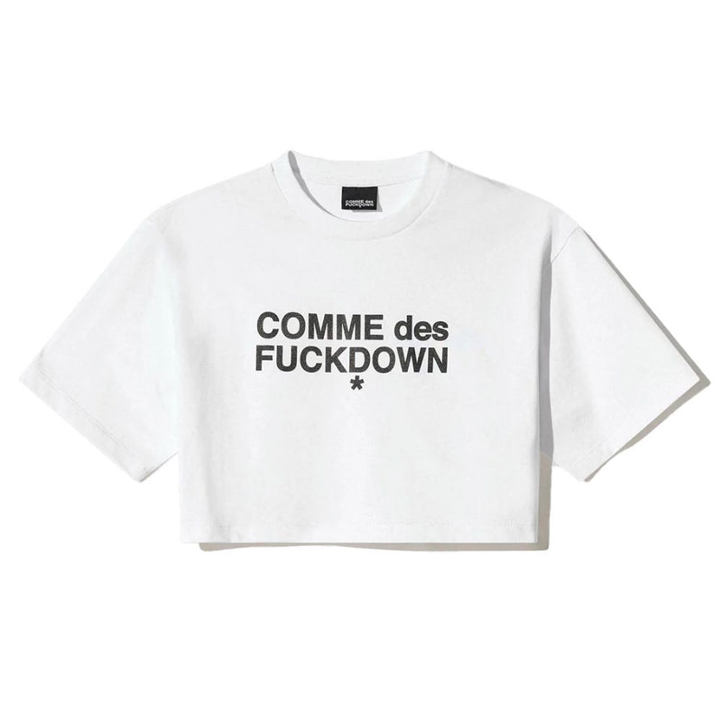Comme Des Fuckdown White Cotton Women T-Shirt