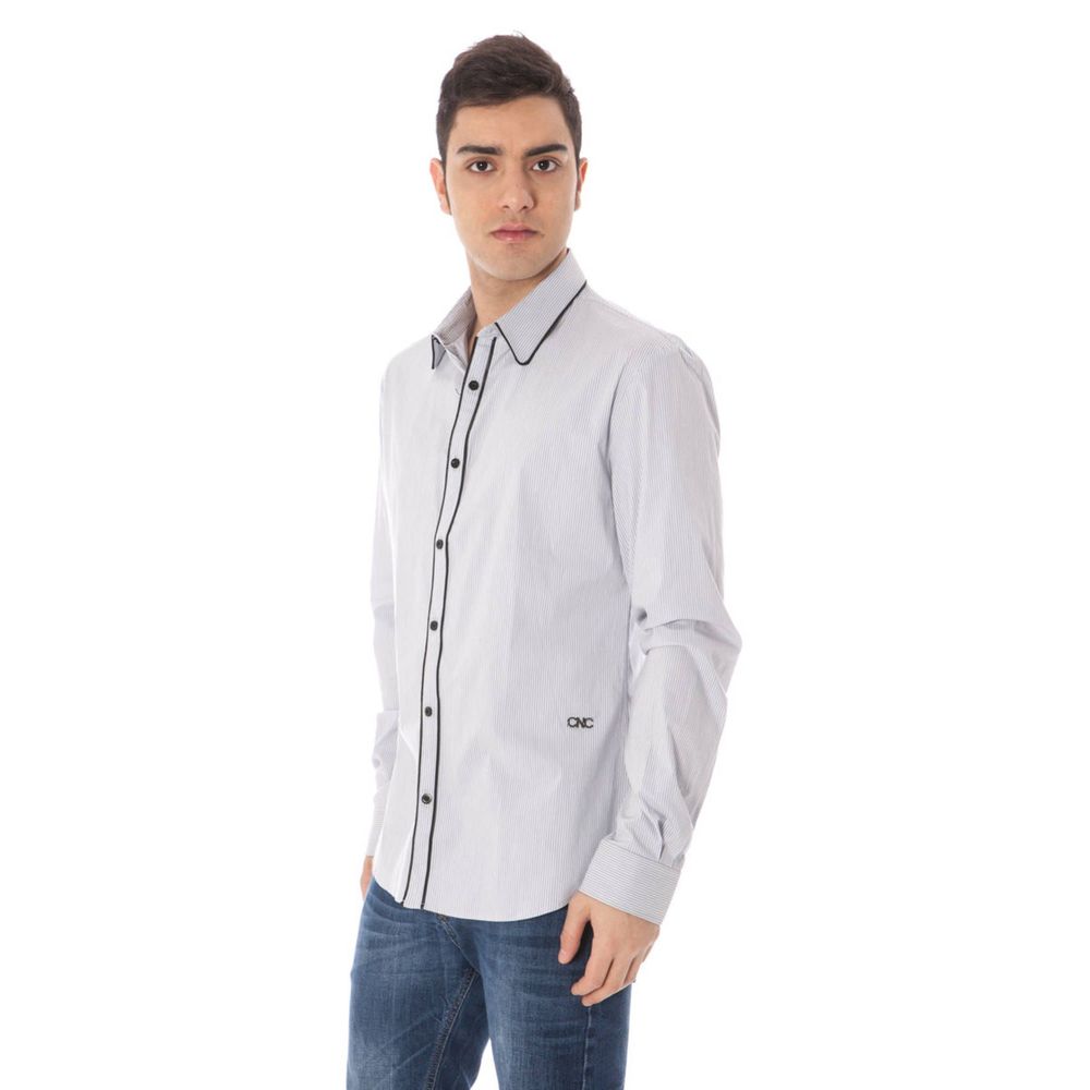 Costume National Azzurro Cotton Men Shirt - ClickThatClicks 